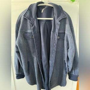 Free People Ruby Jacket, fleece, blue, size small